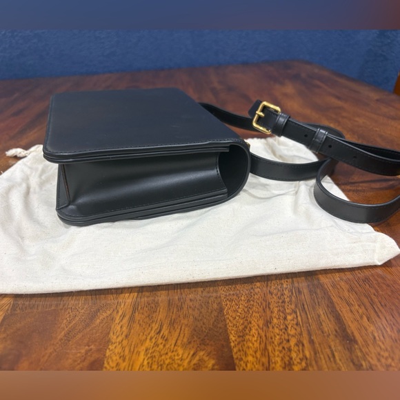 New! Quince | Italian Leather Box Shoulder Bag | Black - Picture 9 of 9